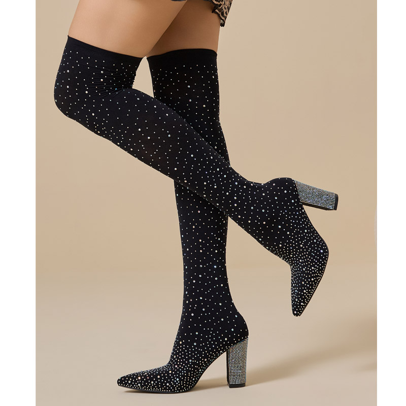 Aneikeh Crystal Over‑the‑Knee  - Knee High Sock Women ulasan dan harga