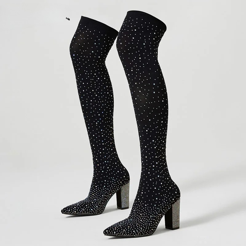 Aneikeh Crystal Over‑the‑Knee  - Knee High Sock Women ulasan dan harga
