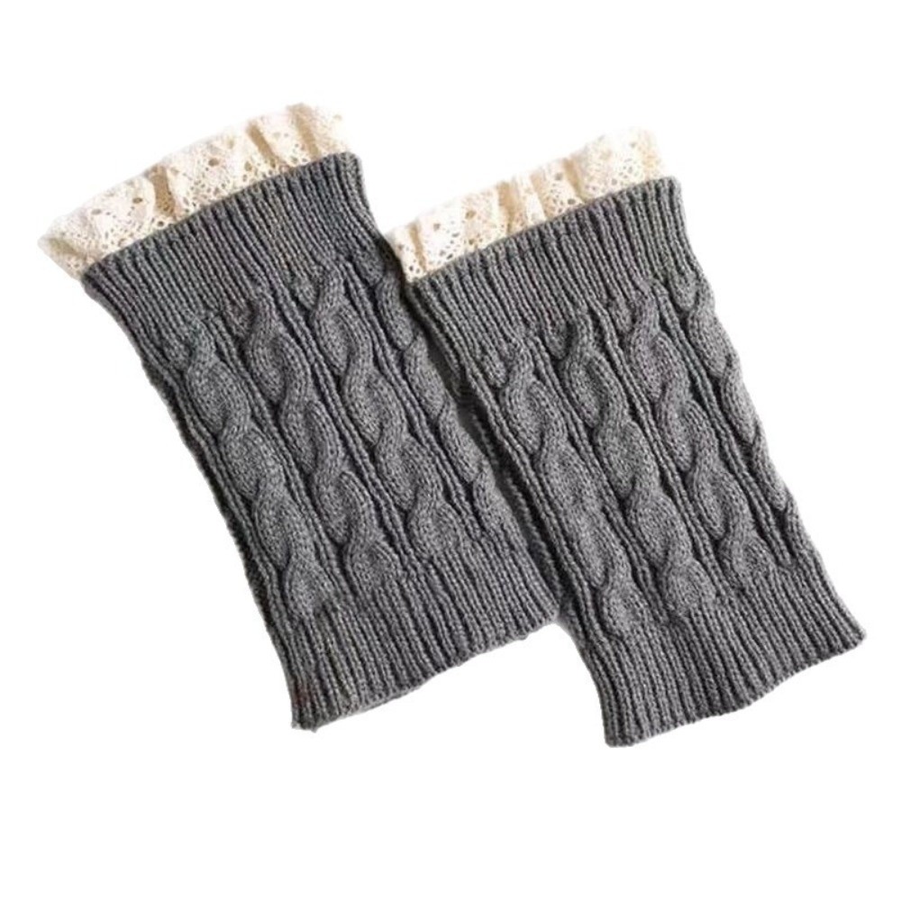 Vintage Lace Ruffle Hem Knit L - Boot Sock Slouchy ulasan dan harga