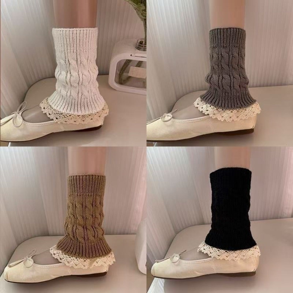 Vintage Lace Ruffle Hem Knit L - Boot Sock Slouchy ulasan dan harga