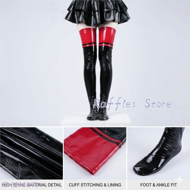 Glossy Patent Leather Latex Ov - Knee High Sock Women ulasan dan harga