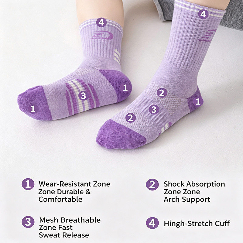 3 Pairs Set Children Sport Soc - Athletic Sock Cushion ulasan dan harga
