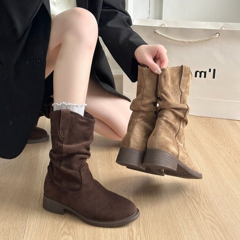 Women Slouchy Mid Calf Boots S - Boot Sock Slouchy ulasan dan harga